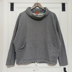 Joe Fresh Cowel Neck Oversized Sweatshirt Womens S Grey Drawstring Batwing